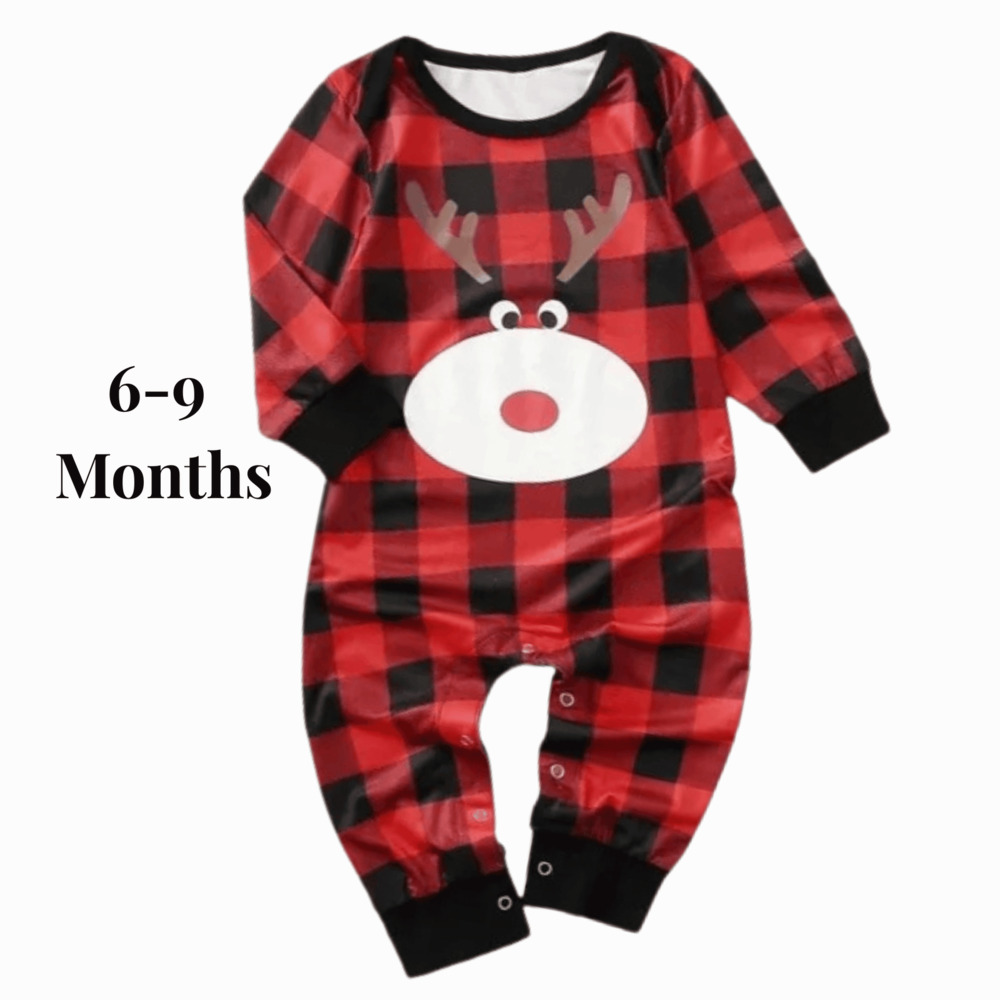 Rudolph One Piece, Christmas Reindeer Outfit, Baby Romper, Sz 6-9 Months